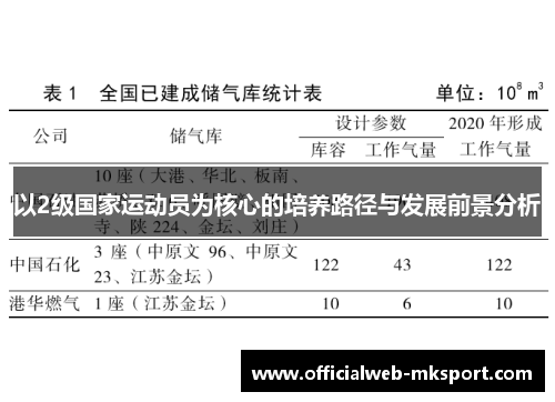 以2级国家运动员为核心的培养路径与发展前景分析